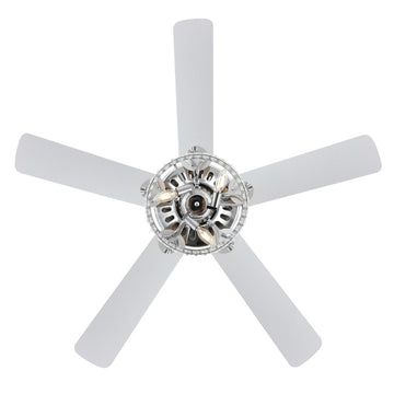 Kristie 52" Crystal/Metal Modern Glam Drum LED Ceiling Fan With Remote - JONATHAN Y
